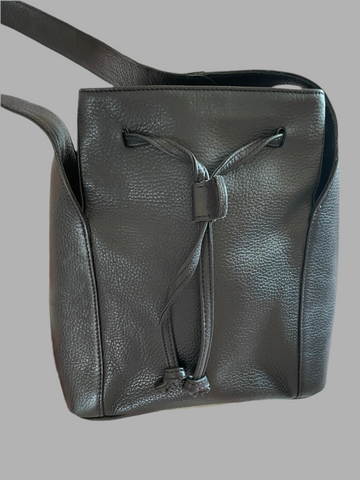 Faux Leather 90s Vintage Shoulder Bags with Drawstring Closure