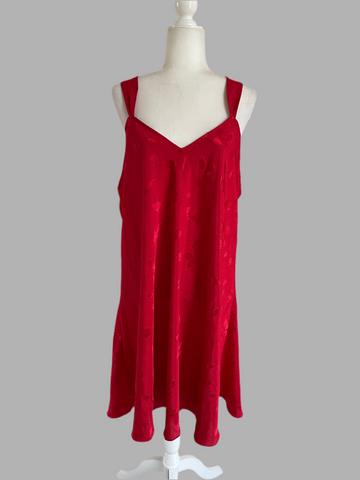 Floral Red Hot Lounge Lingerie Nightgown X/L