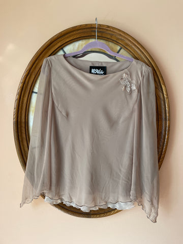 90e beige dressy blouse