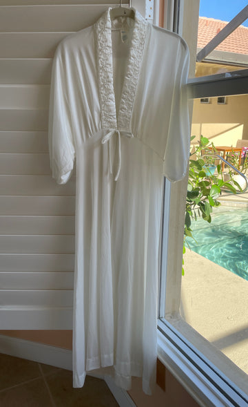80s romantic white robe