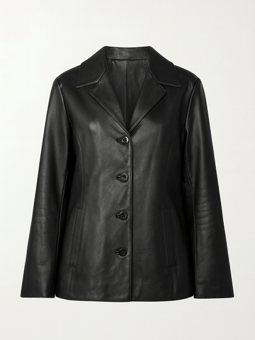 90s Vintage Women’s Classic Black Leather Jacket. M