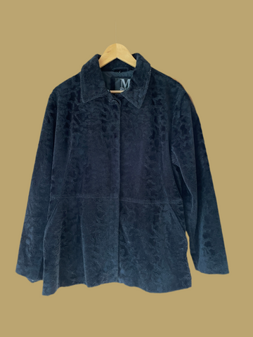 80s Vintage Mulberry Street Black Textured Casual Pockets Jacket L
