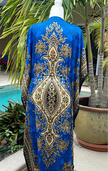 Lounge Blue Cotton Caftan