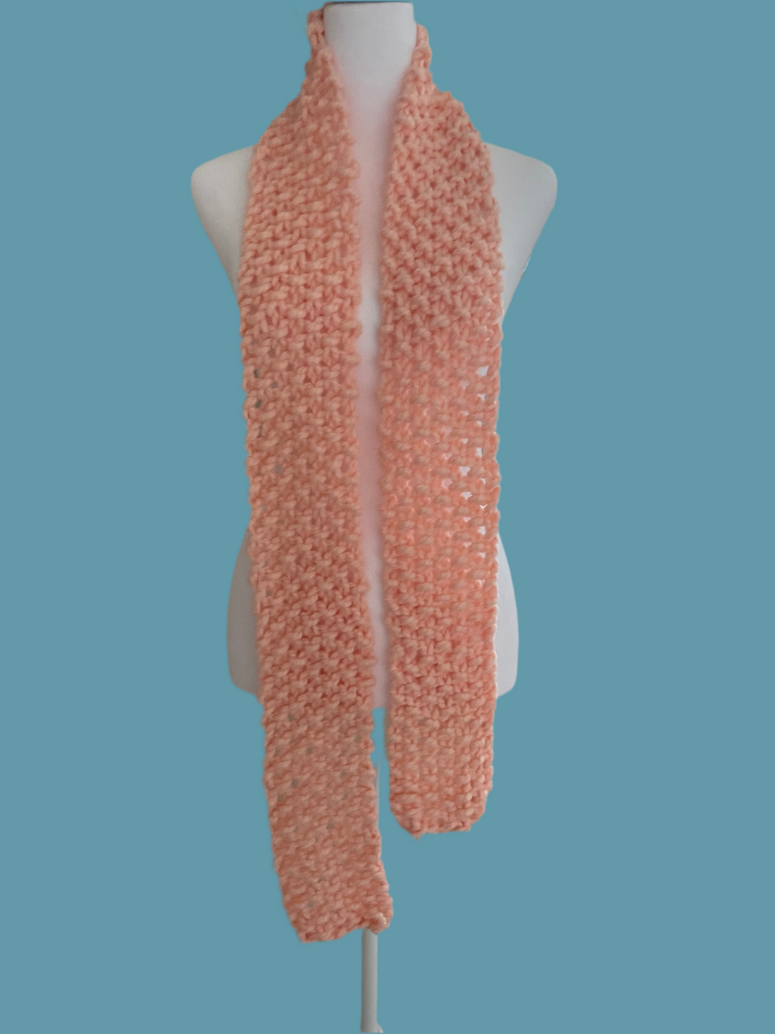 2000s Hand Knit Acrylic Wrap Winter Scarf