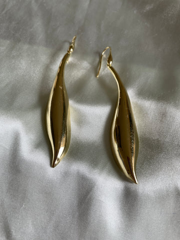2000s Gold Plated Contemporary Pierced Earrings