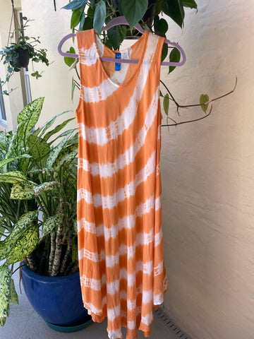 2000s Fabulous Tye Dye Beach Sleeveless Casual Long Dress M