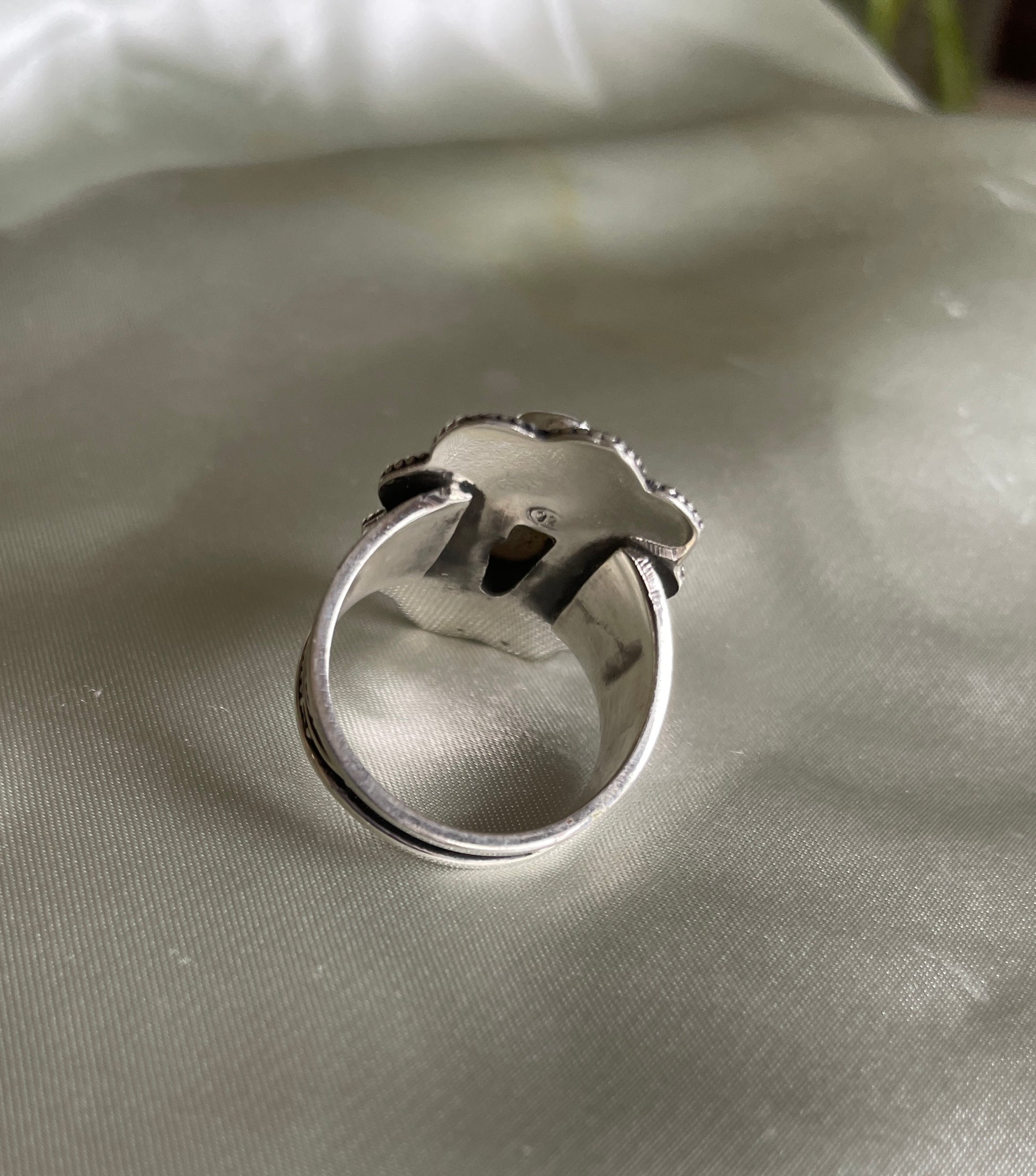  2000s Silver Plated Biwa Pearl Ring