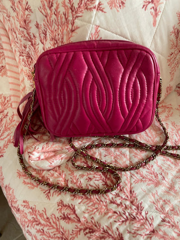 2000s Fantastic Soft Faux Leather Zip Closure Fringed Tassel Crossbody Purse.