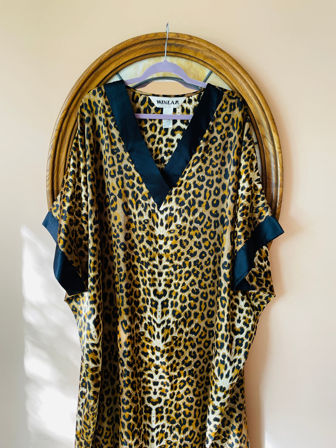 2000s Silky Poly Animal Print Pullover Lounge Caftan 5X