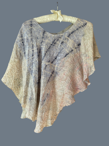Tie Dye Silky Textured Fabric Asymmetrical Relaxed Loose Fit Boho Top. Free Size