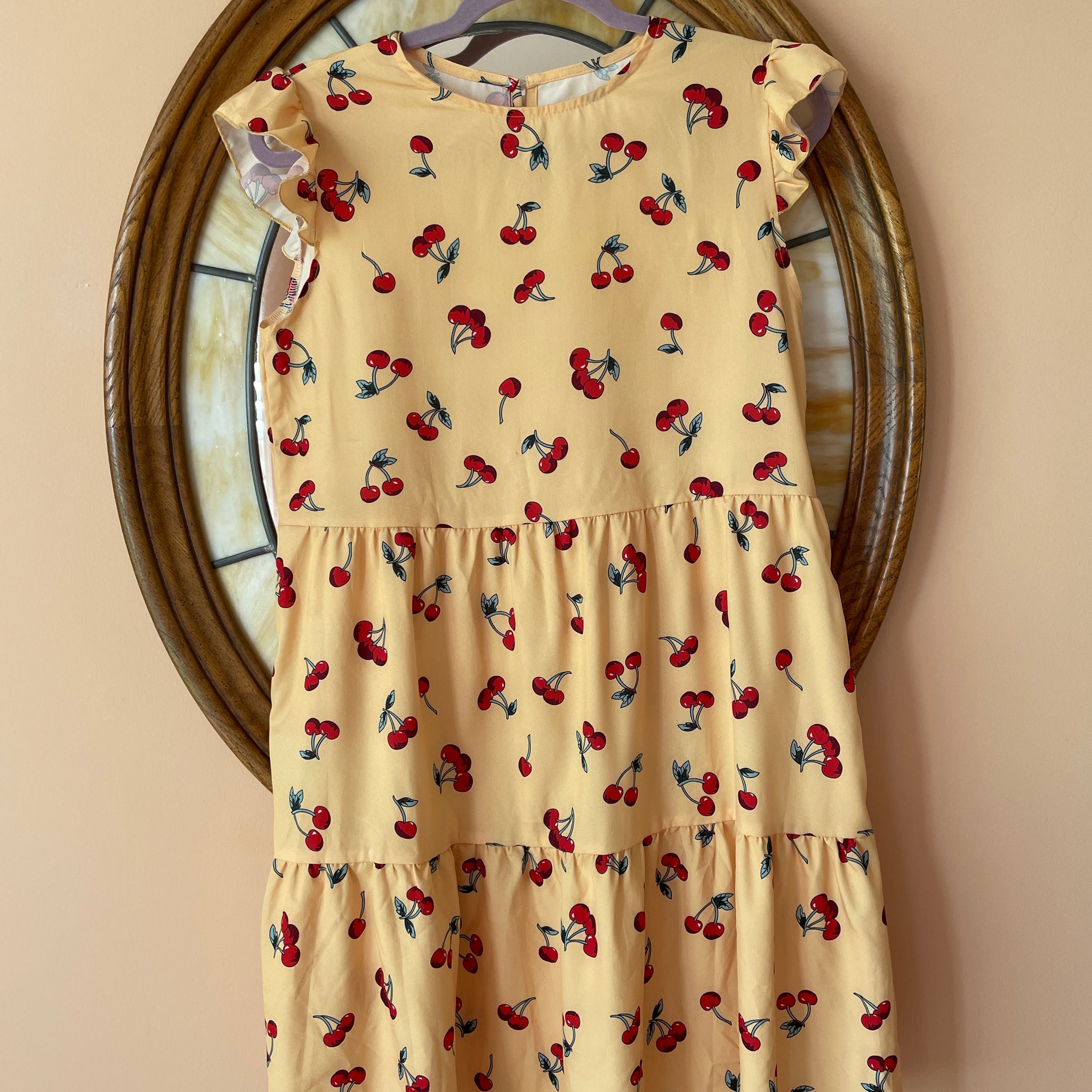 cherry print mini dress