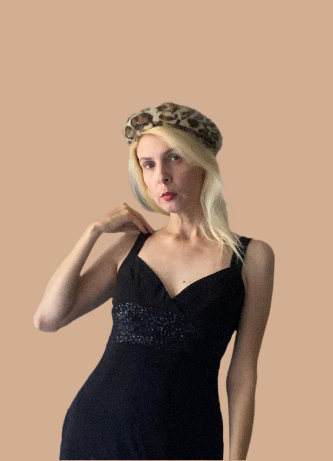 90s Vintage Black Poly Glittery High Waist Bodycon Short Dress. S