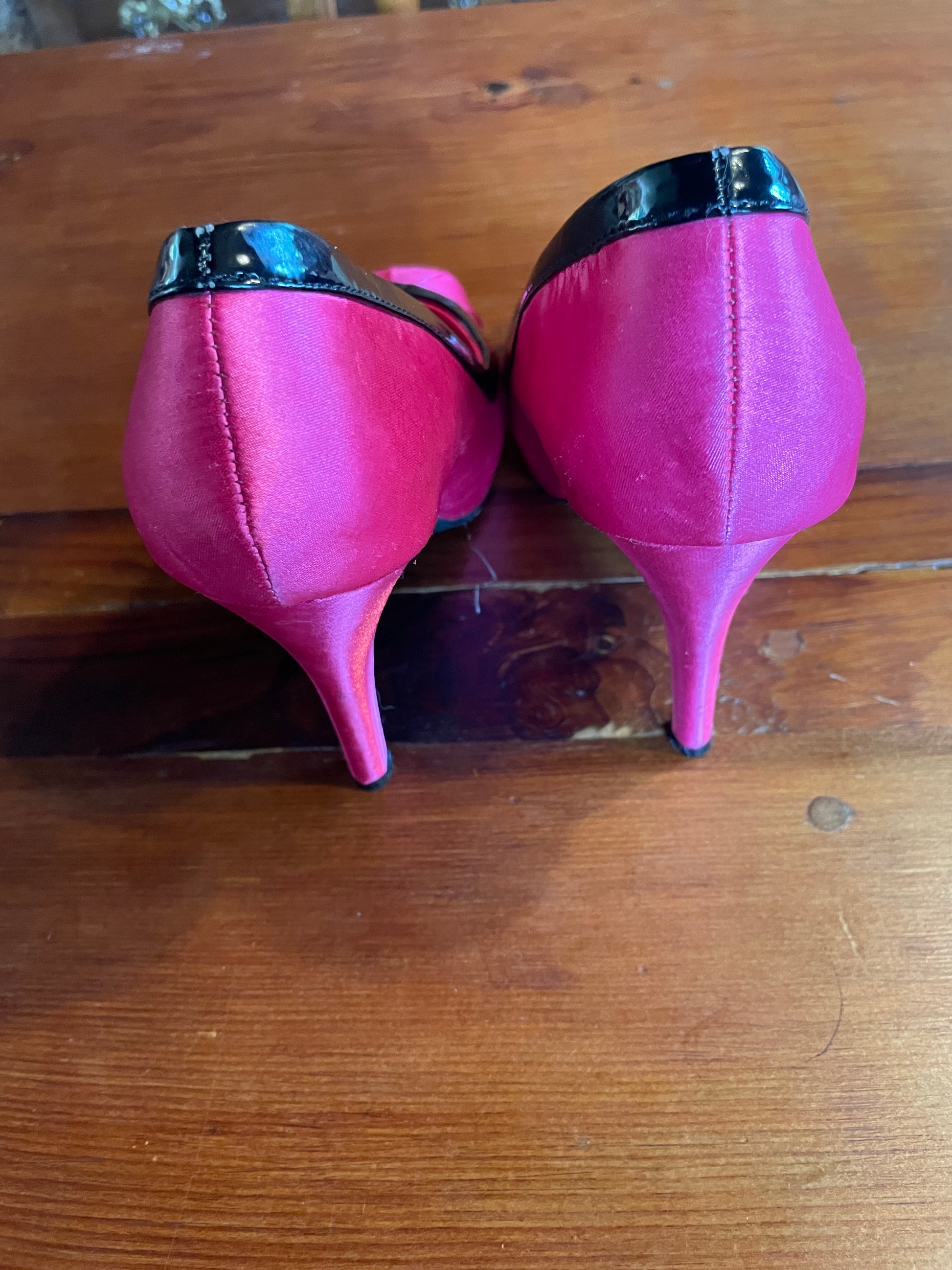  2000s Pink Peep Toe Vintage Style High Heels