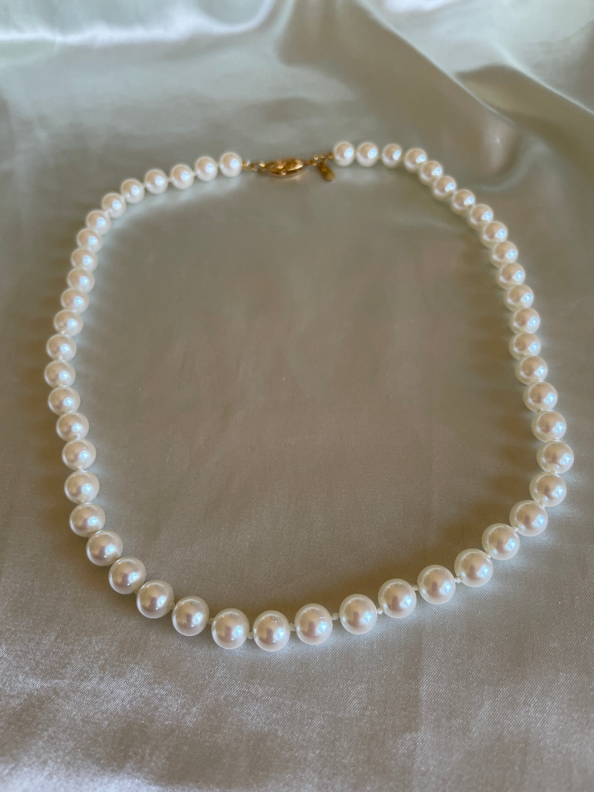 80s Napier pearl necklace  80s Signed Napier Glass Faux Pearl Classic Necklace