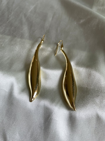 2000s Gold Plated Contemporary Pierced Earrings