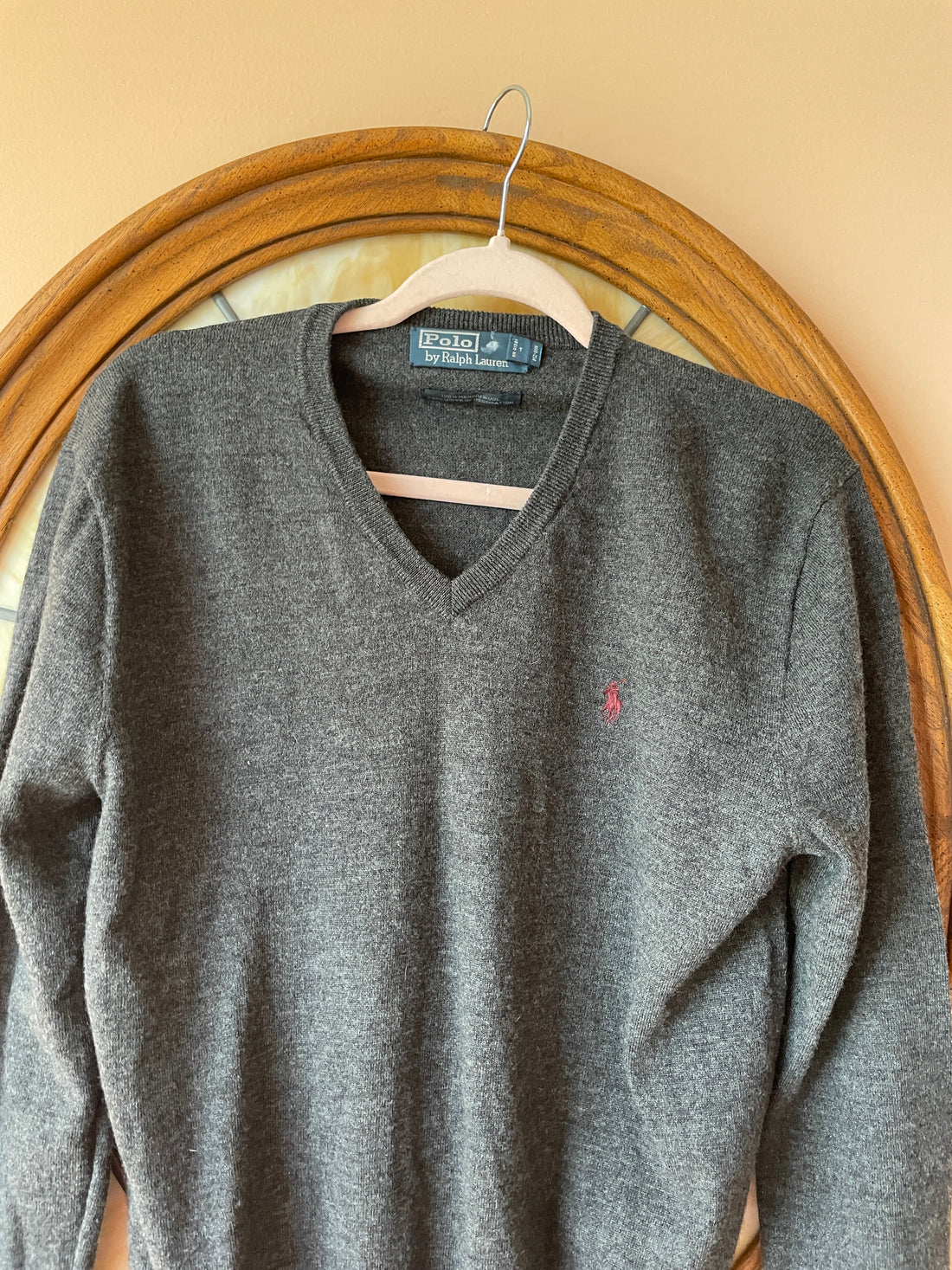 2000s Polo by Ralph Lauren Gray Merino Wool Unisex Pullover Sweater L