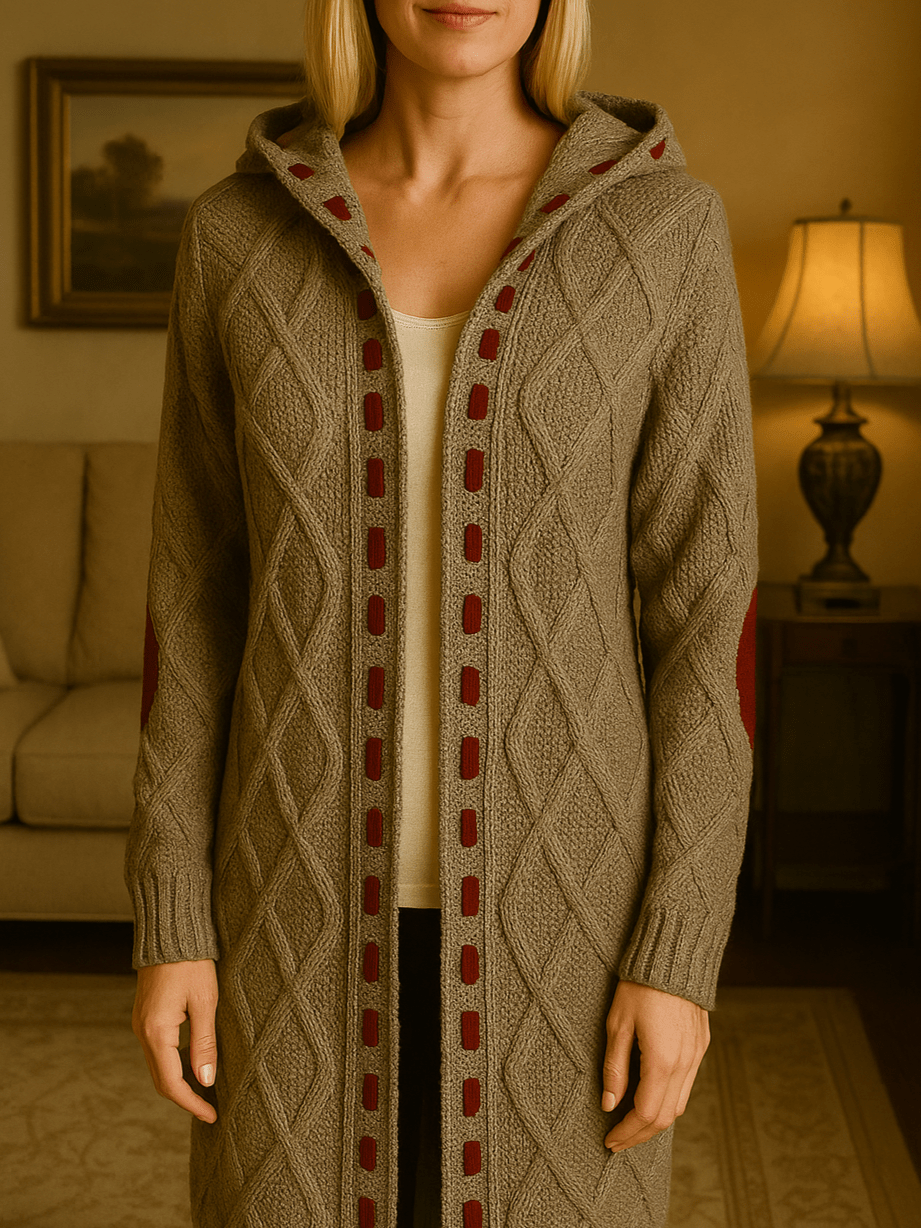 2000s Gray Acrylic Knit My Hoodie Cardigan Sweater M