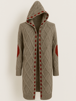 2000s Gray Acrylic Knit My Hoodie Cardigan Sweater M