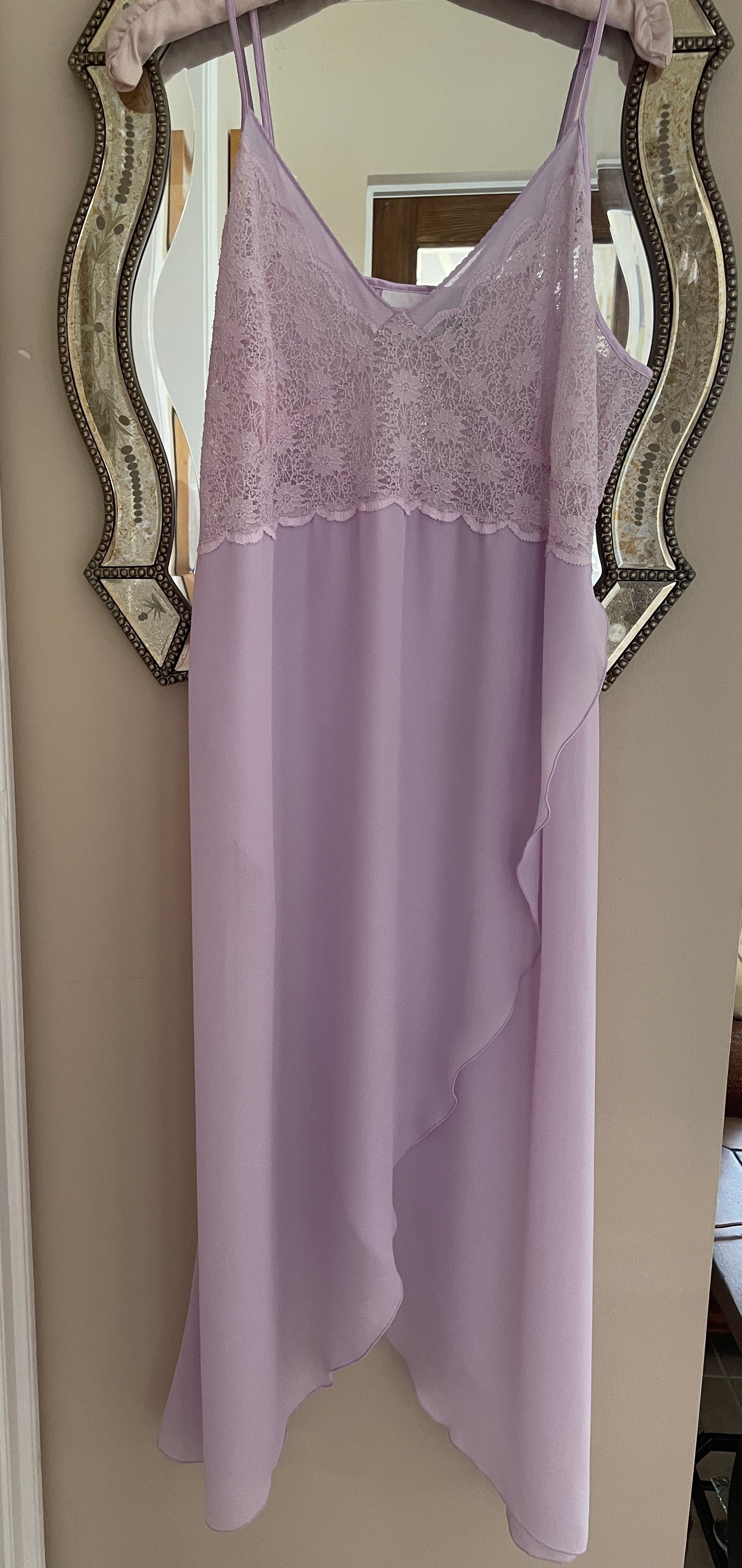 90s lavender lingerie gown 90s Sheer Lavender Lace Lingerie Gown Lg