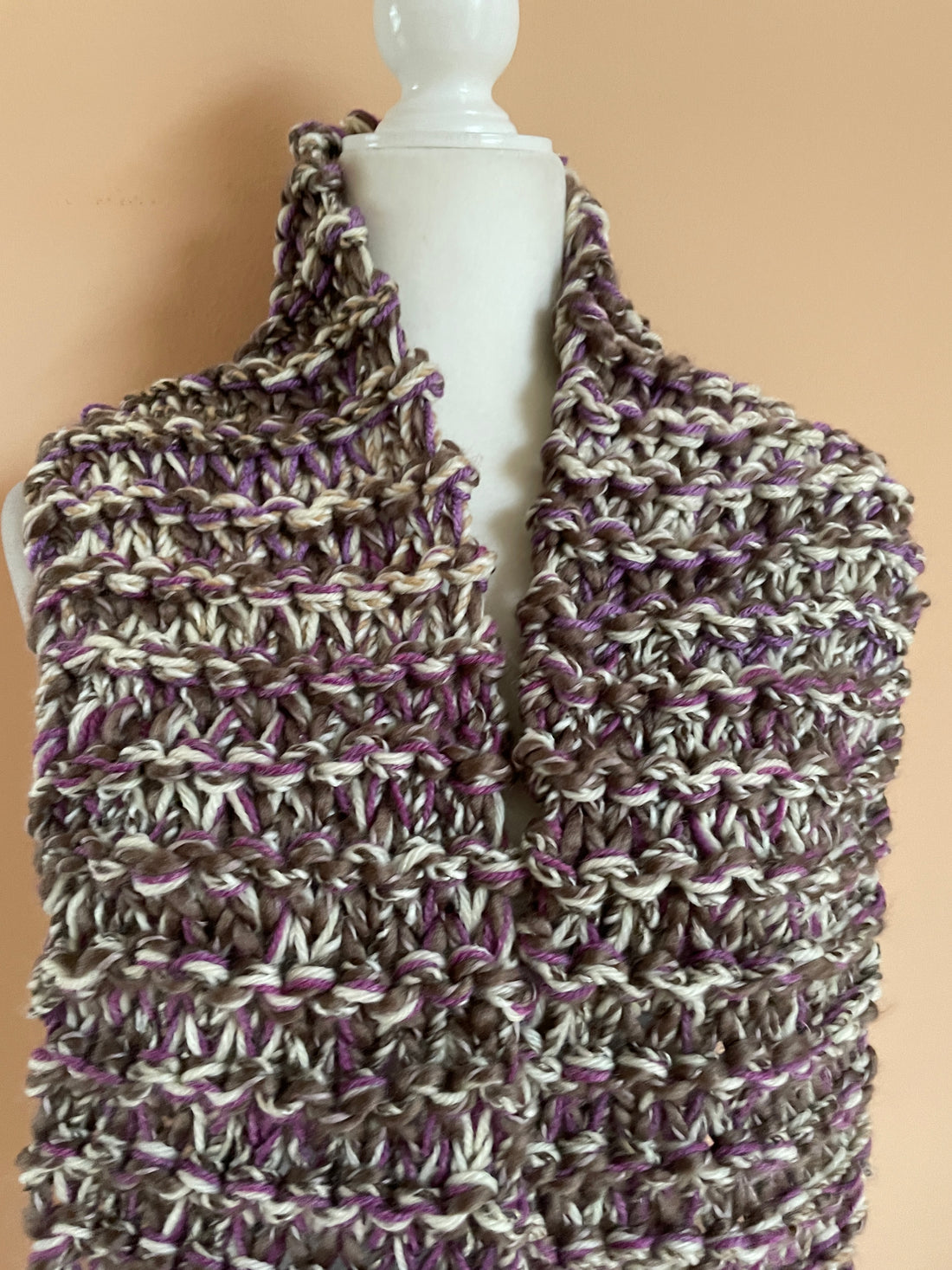 Hand knit winter scarf