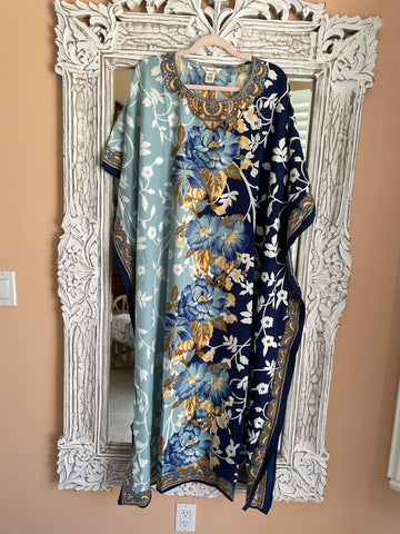 Kaftan Dress Beach Coverup Louge Floral Boho Casual Wear. Plus size