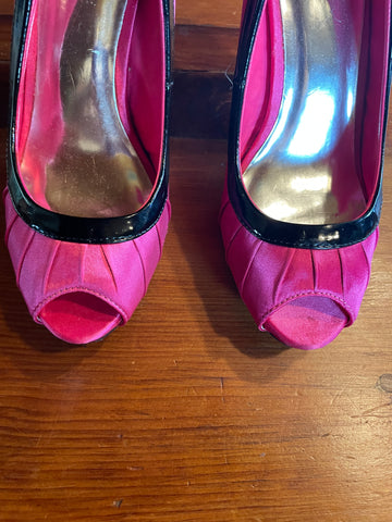 2000s Pink Peep Toe Vintage Style High Heels