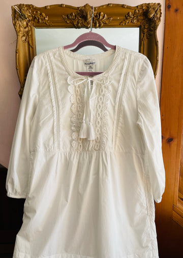 2000s Tommy Bahama Cotton Summer Short White Dress S/M