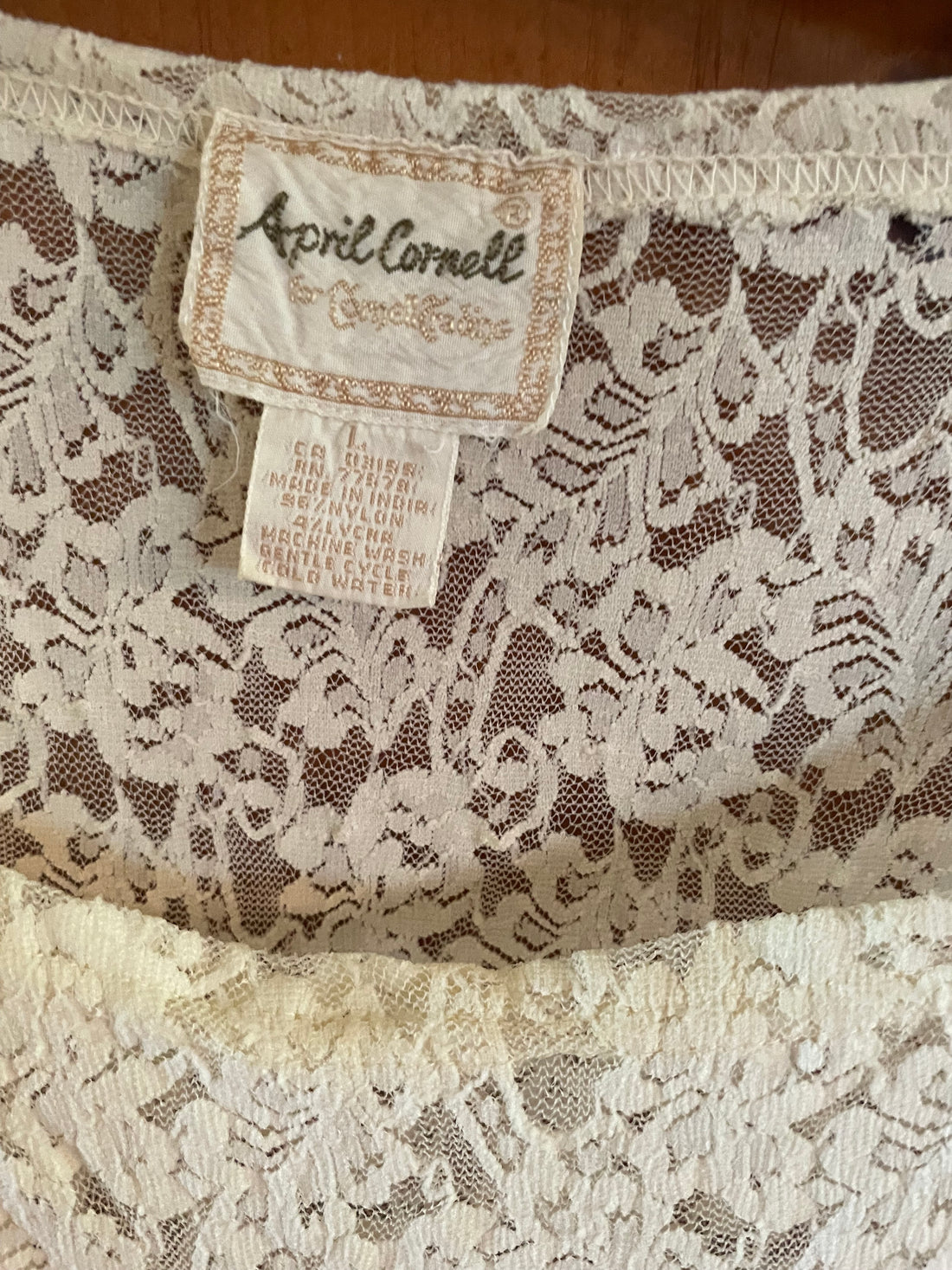 2000s April Cornell Short Sleeve Lacy Pullover Top. L/XL