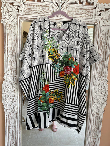 Women’s Tunic Short Floral Dress Beach Wear Casual Caftan Plus size