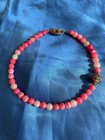 2000s Handmade One of a Kind Pink Quartz Beaded Unique Necklace