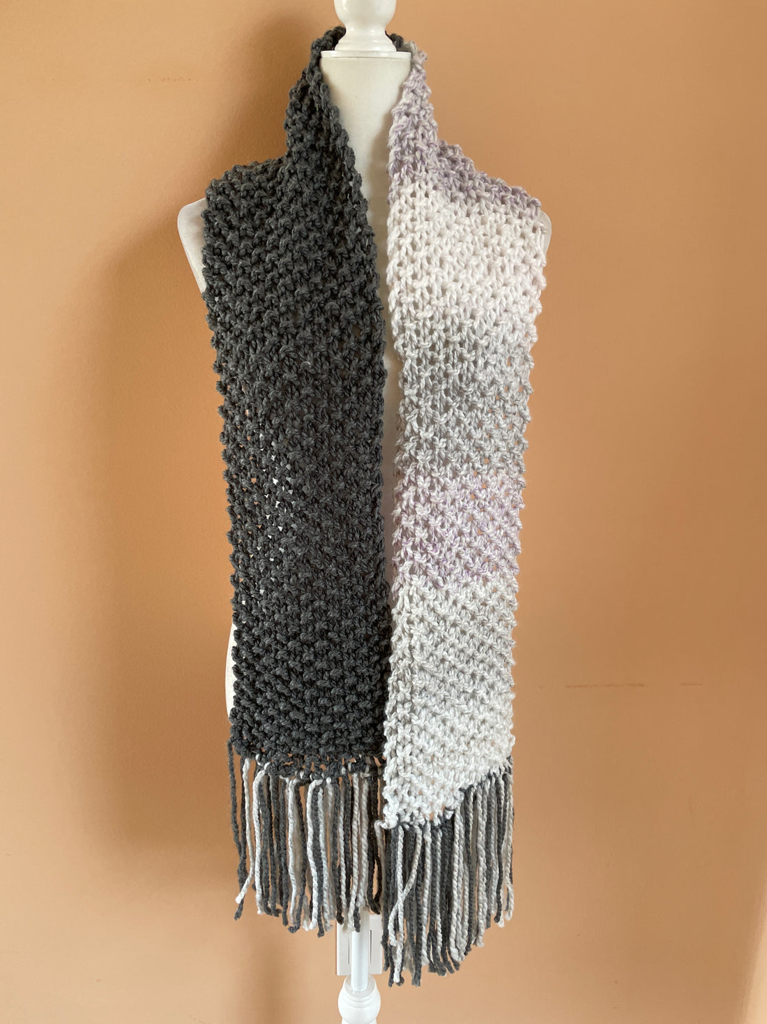 Hand knit winter scarf