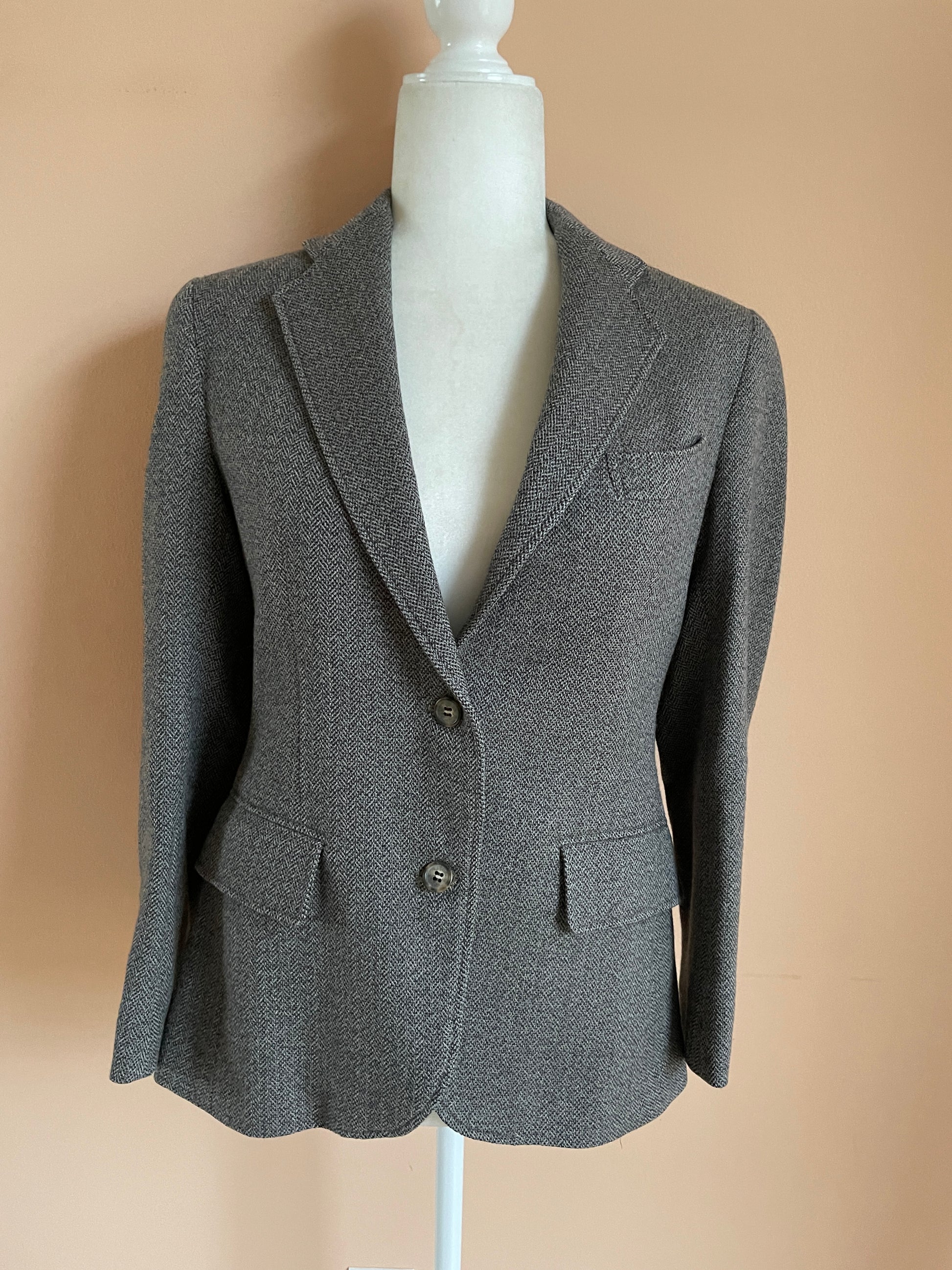 80s Gray blazer jacket  80s Wool Blend Classic Gray Blazer Jacket