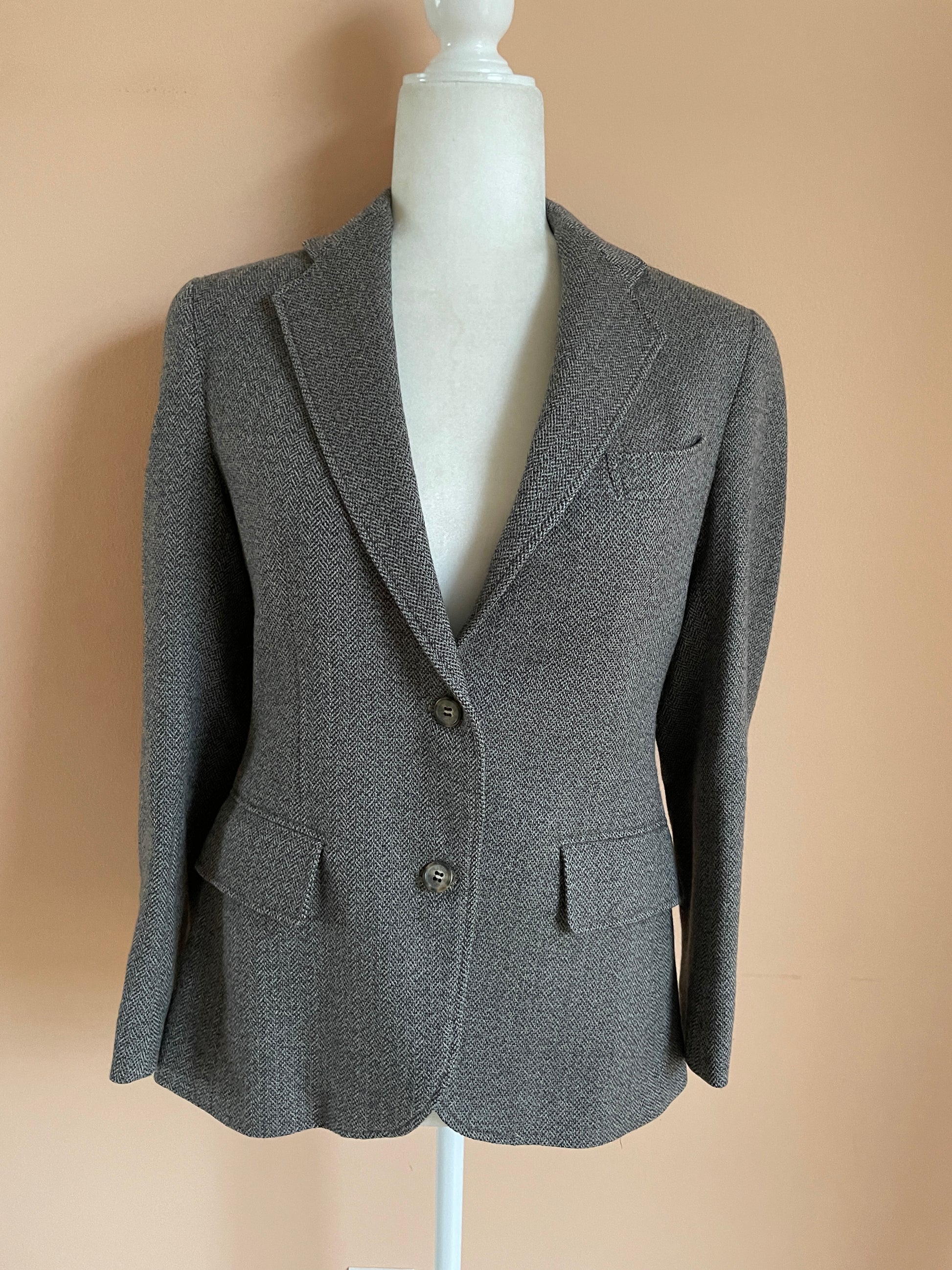 80s Gray blazer jacket  80s Wool Blend Classic Gray Blazer Jacket S