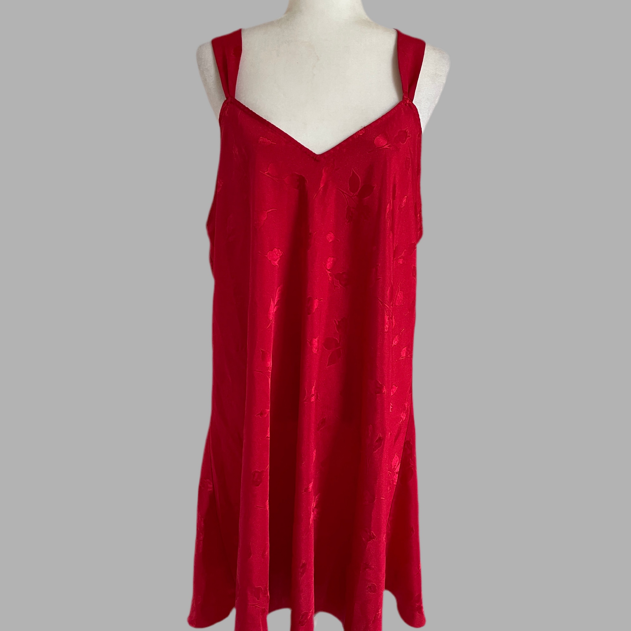 Floral Red Hot Lounge Lingerie Nightgown X/L