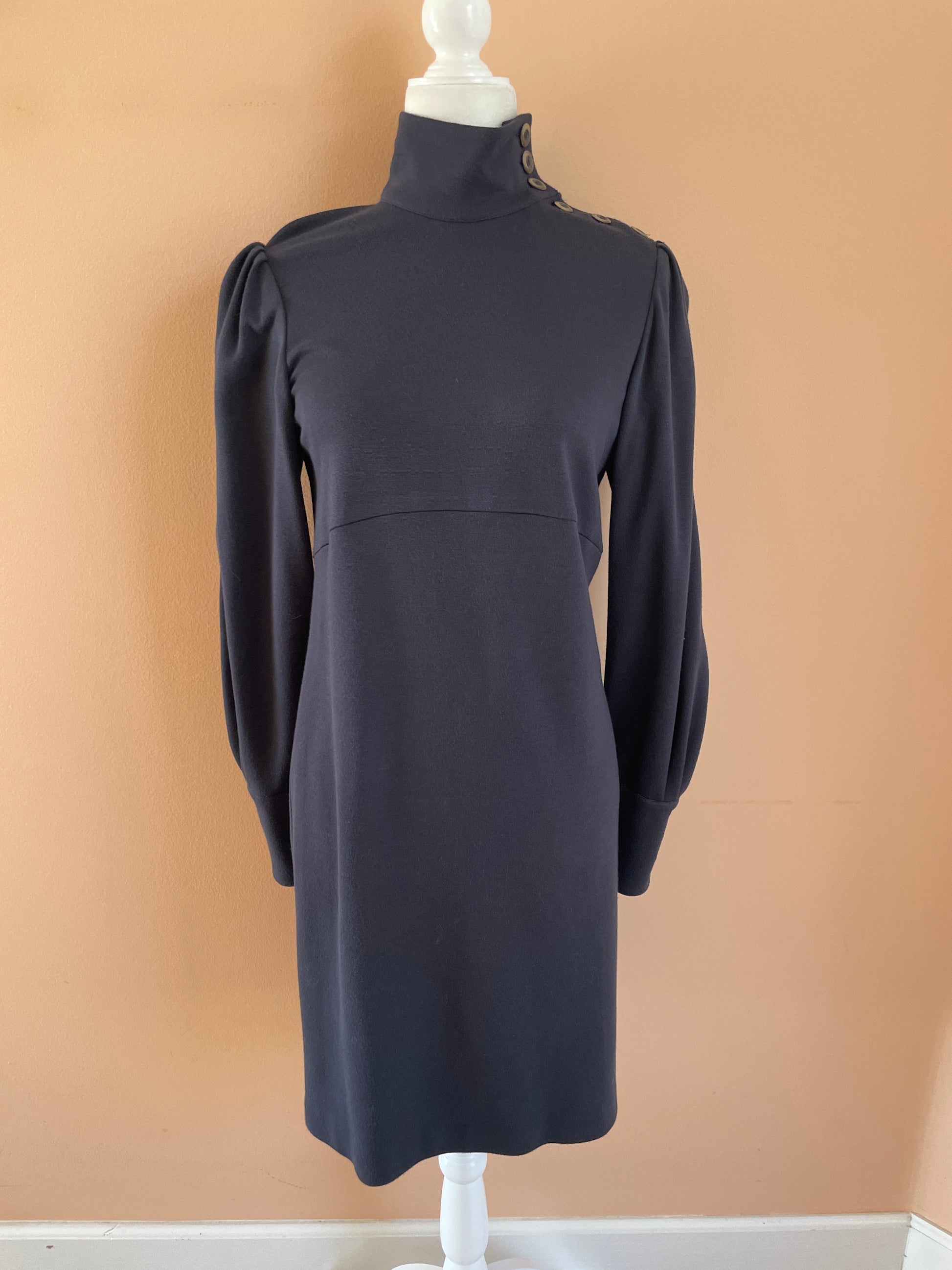 90s Vintage Fall-Winter Pure Color Black Stylish Dress S – BlondesInHeaven