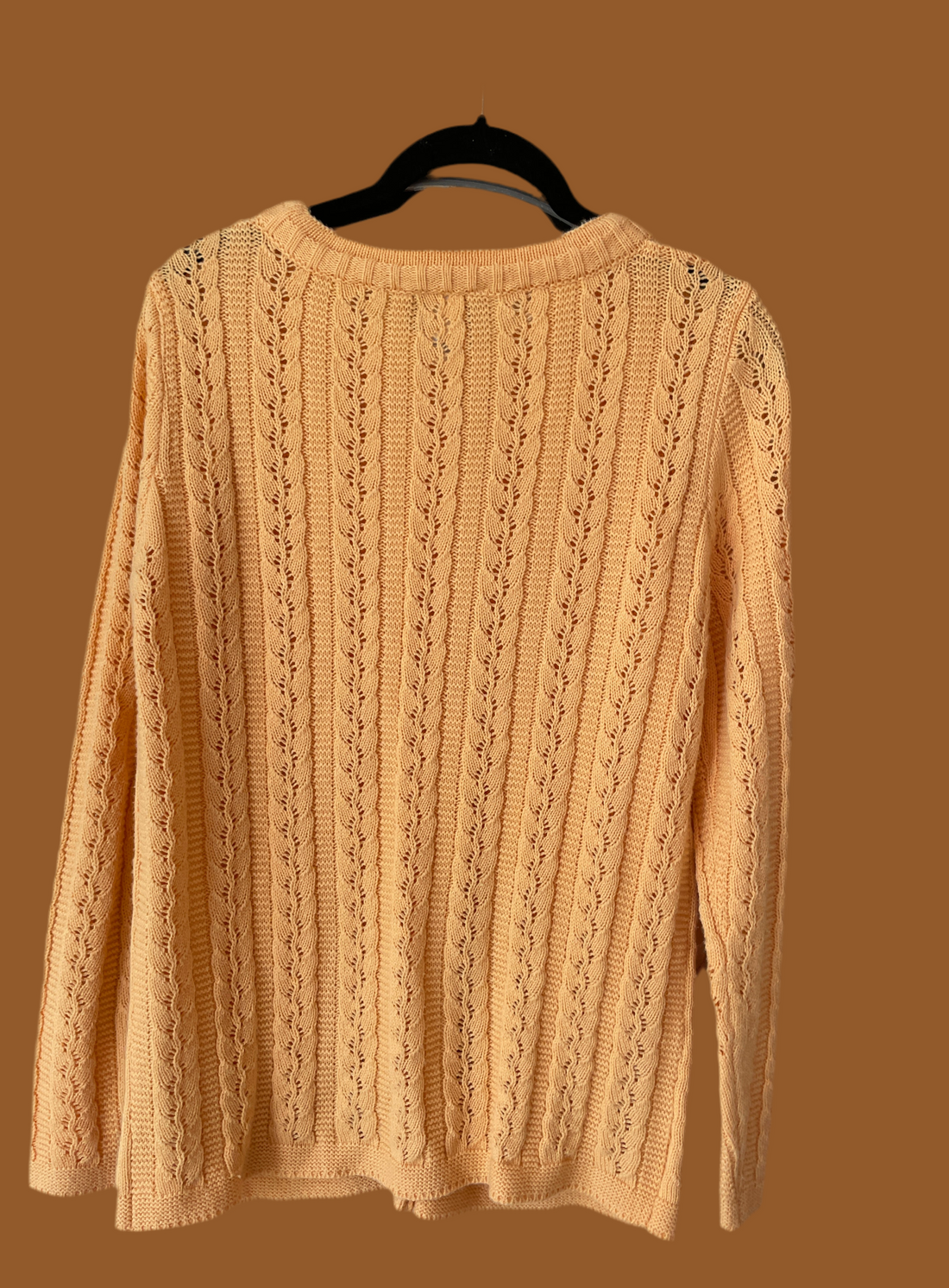 70s Vintage Knit Button Pockets Casual Cardigan Sweater M