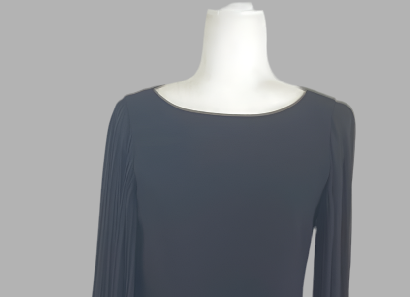 2000s Black Sheer Sleeve Cocktail Evening Mini Dress X/S