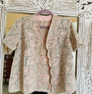 90s Vintage Handmade Dreamy Scalloped Jacket Top M
