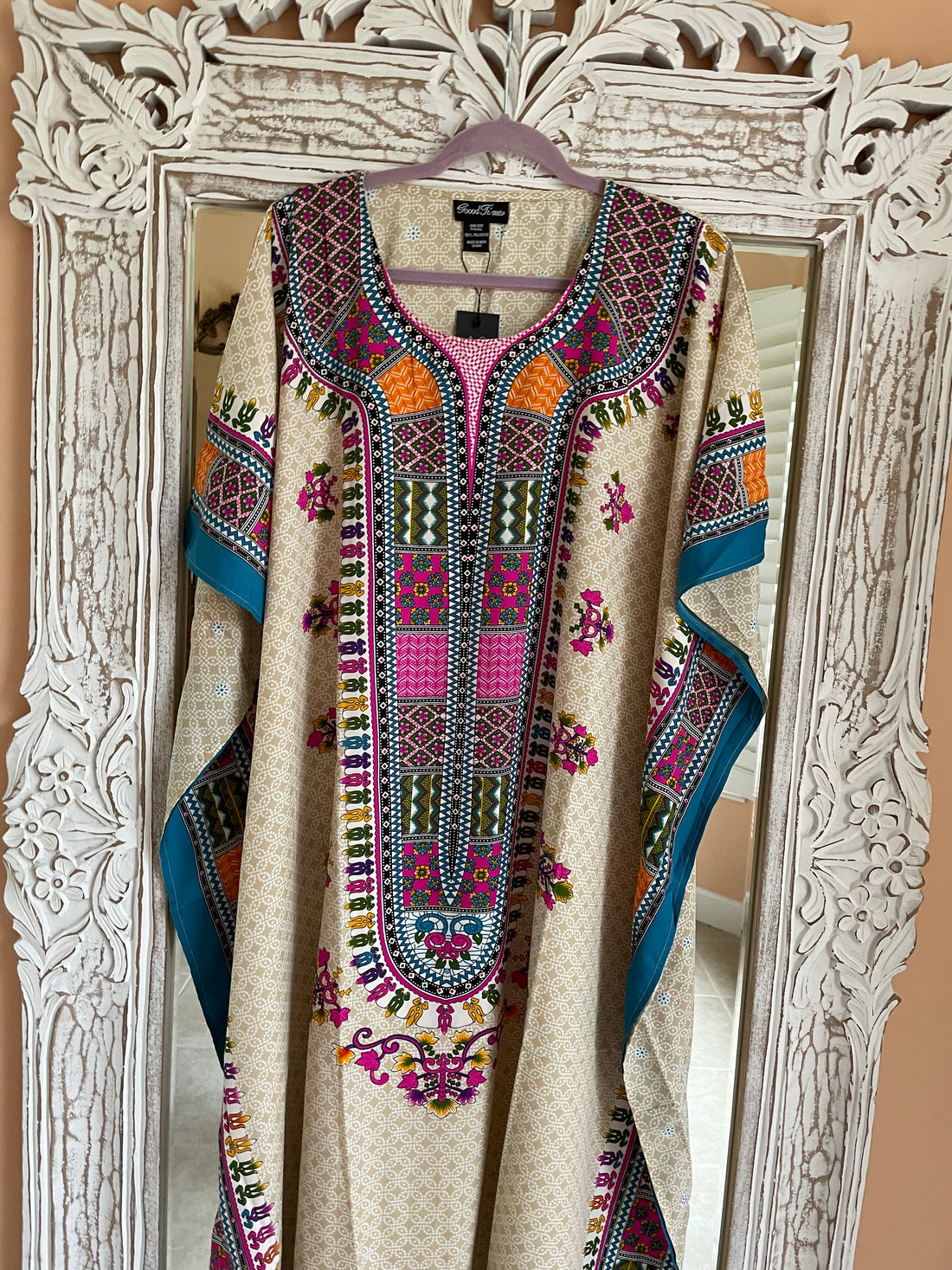 Flowing 100% Poly Caftan Lounge Wear Kimono Day Evening Maxi Dress Plus size 1X-4X