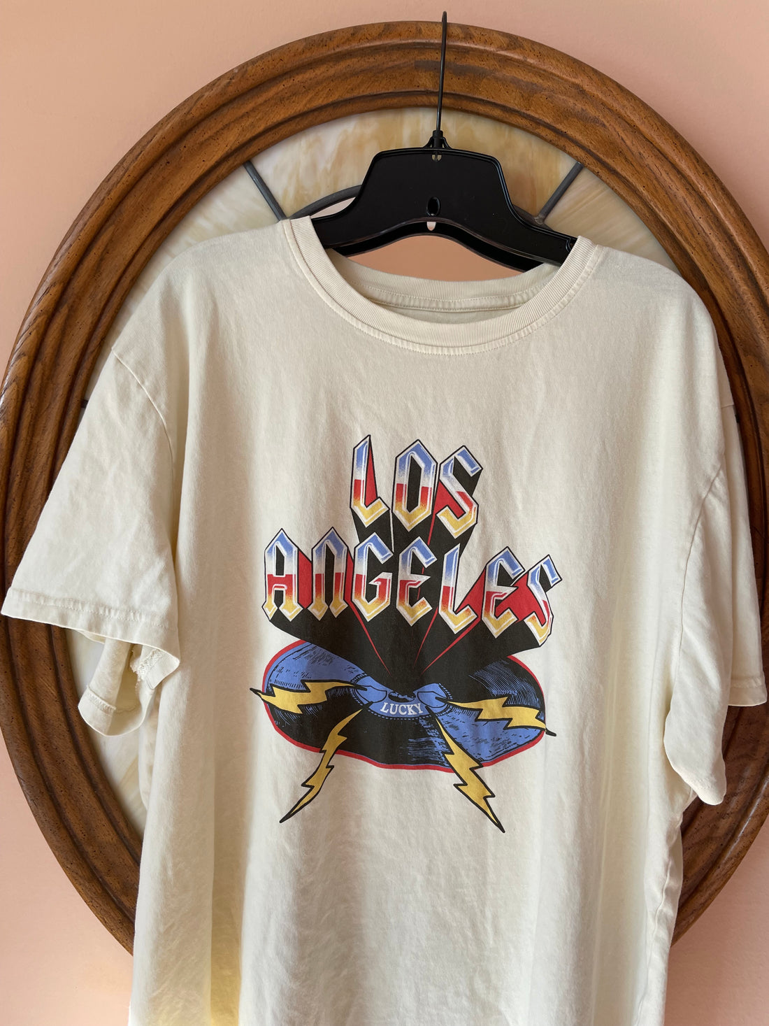 2000s Off White Cotton Los Angeles T Shirt Top XXL