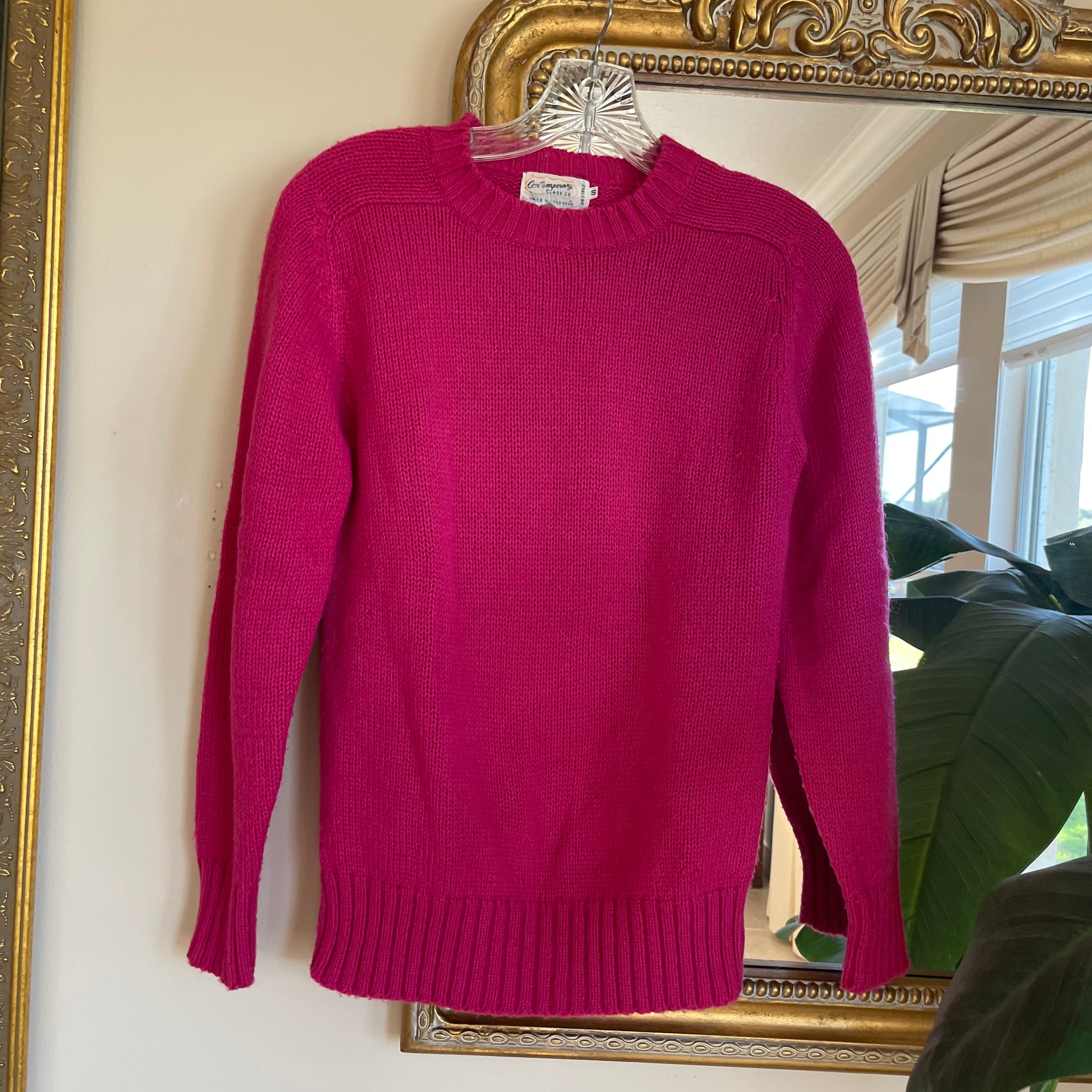 Vintage 70s Acrylic Pullover Knit Sweater Top. Sm