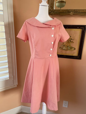 2000s Retro Style Pink Bubble Gum Color Day Dress M