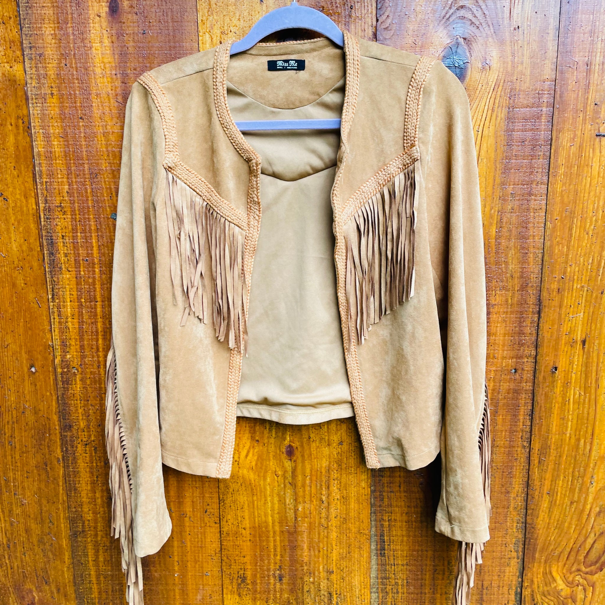 2000s Lots of Fringe Open Front Cowgirl Jacket Sm