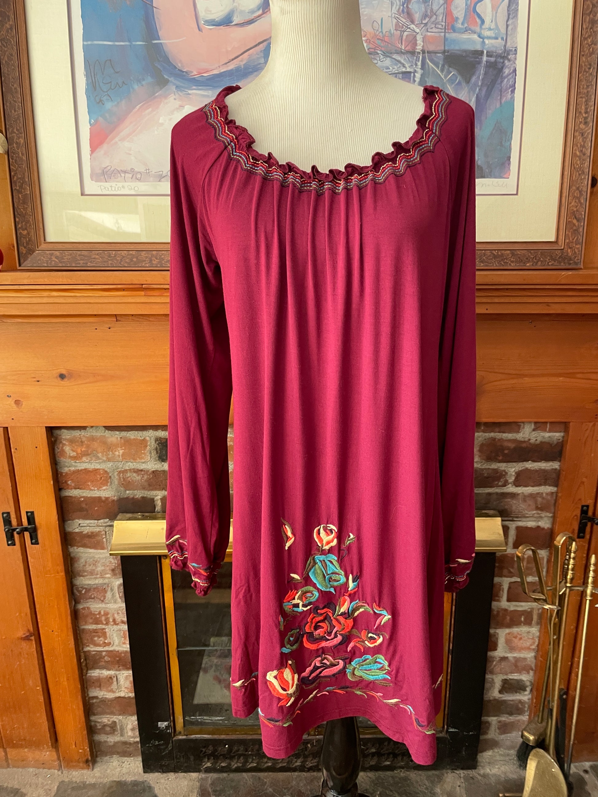 2000s Angie dress 2000s Angie Casual Boho Floral Embroidery Dress