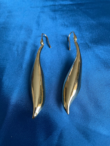 2000s Gold Plated Contemporary Pierced Earrings