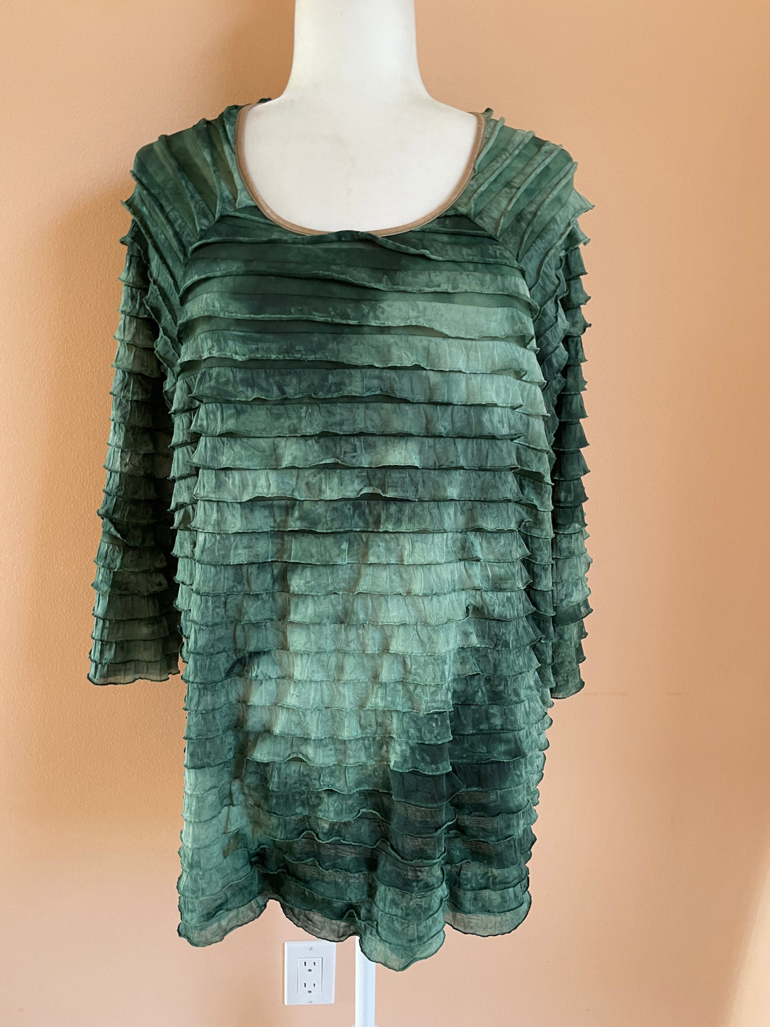 Ruffled green top