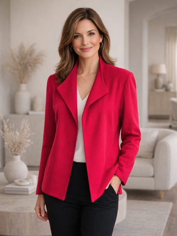 80s Vintage Peck & Peck Wool Cashmere Cropped Lined Open Front Winter Jacket L