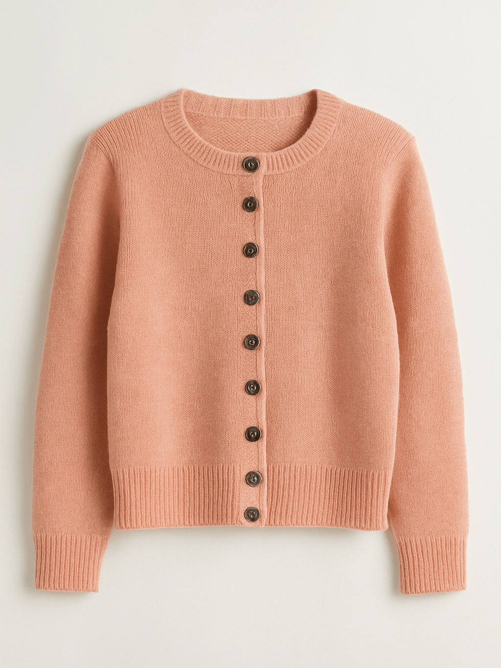 80s Vintage Wool Button Front Pink Vintage Cardigan Sweater Jacket M