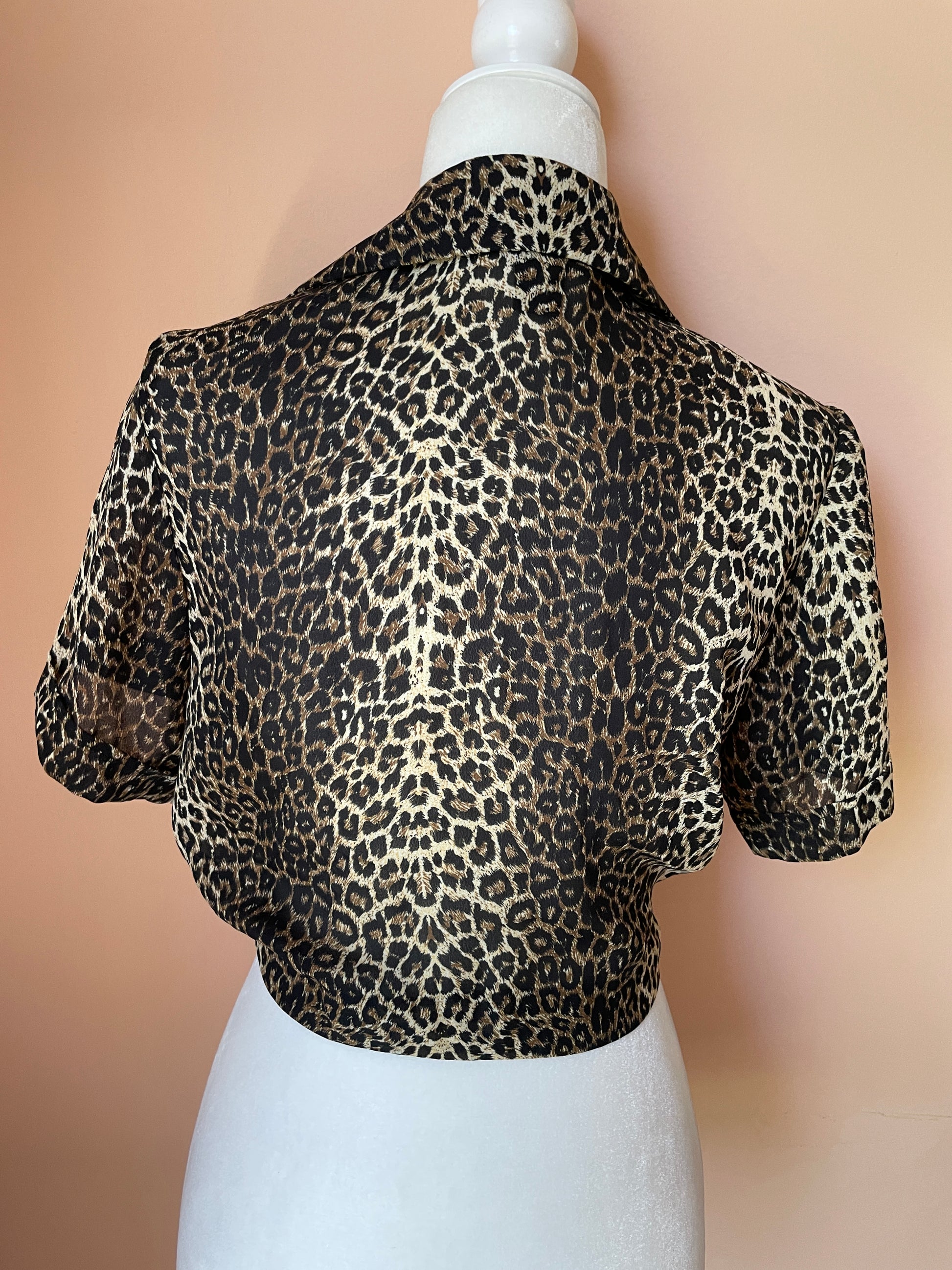 2000s Animal Print Short Sleeve Top 