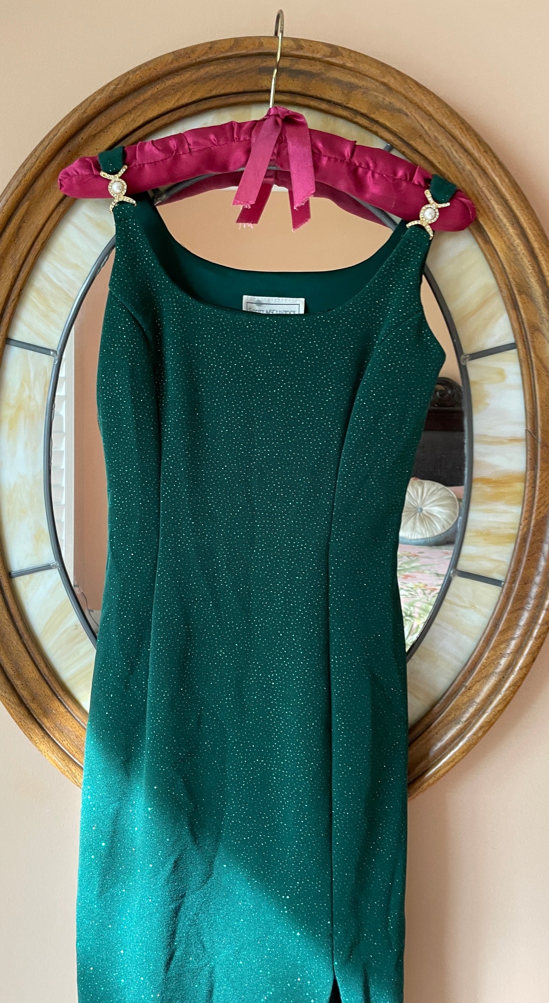 80s Scott McClintock Green Glass Dress